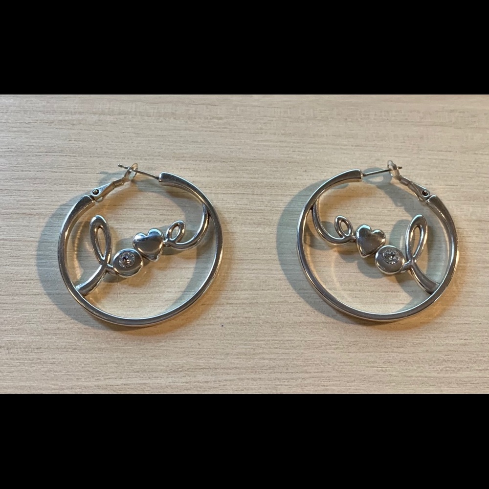 Love You Leverback Hoop Earrings